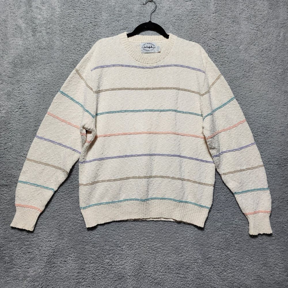 Vintage 90s Lake Harmony Rowing Club USA Made‎ Women's XL Knitted Sweater